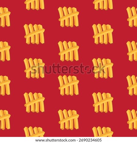 A fun, repeating wallpaper design featuring chunky yellow tally marks, perfect for education or counting themes