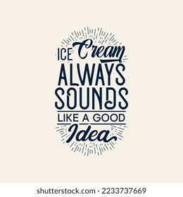 Fun Retro Typography Art Ice Cream Themes 