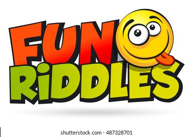 FUN RIDDLES inscription. Vector illustration