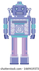 Fun robot isolated on white background. It can be used as a toy for children and in printing