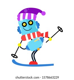 Fun Robot Jet Sky. Boy Robot Robots. Cartoon Cute Vector Template Design Illustration