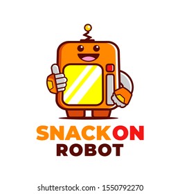 fun Robot machine mascot logo design