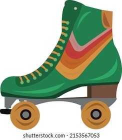 Fun roller skates flat vector art. Cute roller skates vector cartoon illustration for graphic design and decorative element