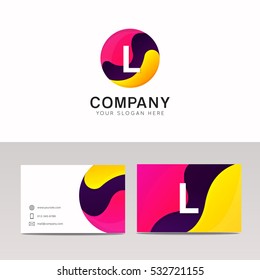 Fun round L letter logo sign. Abstract circle shape icon vector design.