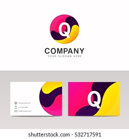 Fun round Q letter logo sign. Abstract circle shape icon vector design.
