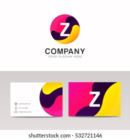 Fun round Z letter logo sign. Abstract circle shape icon vector design.