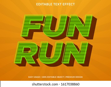 Fun Run Text Effect Template With 3d Type Style And Retro Concept Use For Brand Label And Logotype 