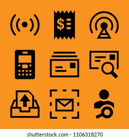 fun, satellite, city, call, design and businessman icon vector set. Flat vector design with filled icons. Designed for web and software interfaces