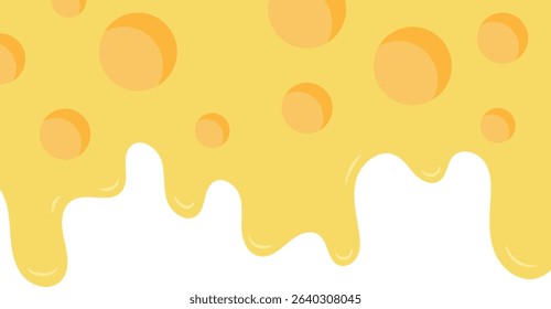 A fun, savory design with dripping shapes and warm cheese tones, evoking comfort and indulgence.
