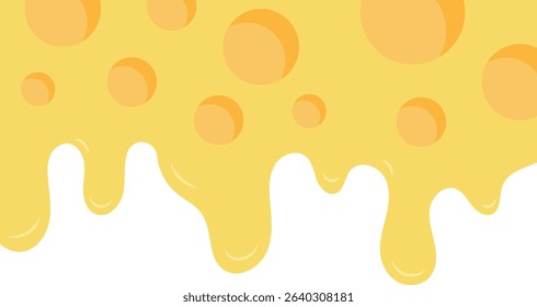 A fun, savory design with dripping shapes and warm cheese tones, evoking comfort and indulgence.
