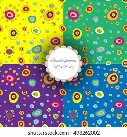 Fun seamless background pattern set.
