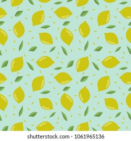 fun seamless citrus pattern with orange shape element