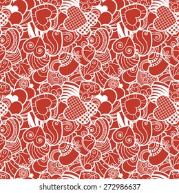 Fun seamless love heart background. Great for baby announcement, Valentine's, Mother's Day, Easter, wedding, scrapbook, gift wrapping paper, textiles.