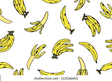 fun seamless pattern with banana shape element