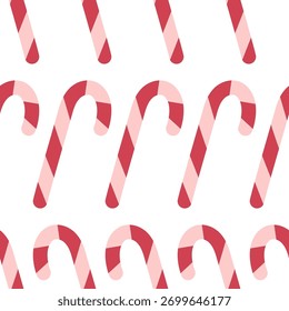 Un divertido patrón sin fisuras con bastones de caramelo. Navidades impresas.
