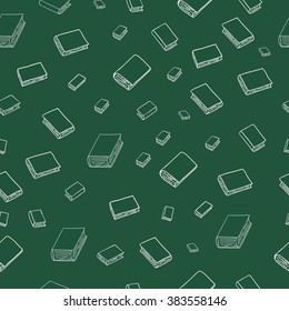 Fun seamless pattern with cartoon books. Can be used for wallpaper, pattern fills, greeting cards, webpage backgrounds, wrapping paper or fabric. Vector illustration. EPS 10.