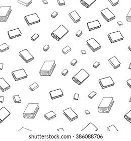 Fun seamless pattern with cartoon books. Can be used for wallpaper, pattern fills, greeting cards, webpage backgrounds, wrapping paper or fabric. Vector illustration. EPS 10.