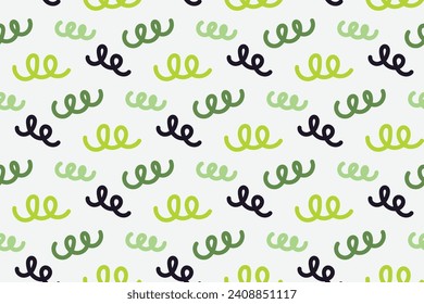 Fun seamless pattern. Creative abstract style art background for children. Trendy texture design with basic shapes. Simple childish doodle wallpaper print