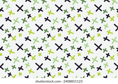 Fun seamless pattern. Creative abstract style art background for children. Trendy texture design with basic shapes. Simple childish doodle wallpaper print