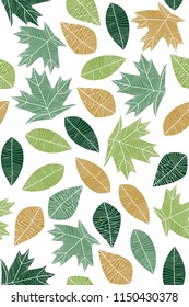 fun seamless pattern design with colorful leaf shape element