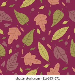 fun seamless pattern design with colorful leaf shape element