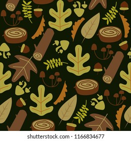 fun seamless pattern design with colorful leaf shape element