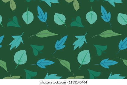 fun seamless pattern design with leaf shape element