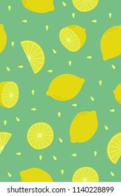 fun seamless pattern design with lemon shape element
