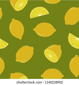 fun seamless pattern design with lemon shape element