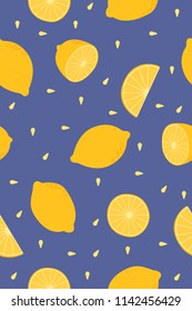 fun seamless pattern design with lemon shape element