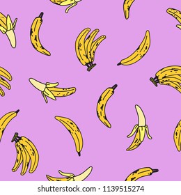 fun seamless pattern with simple banana shape element
