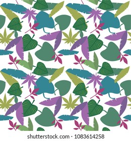 fun seamless pattern with simple leaf shape element