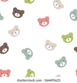 fun seamless pattern texture design bears for child themes on white background vector image