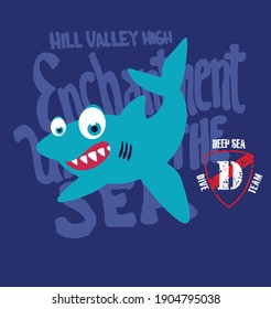 fun shark with seabed elements