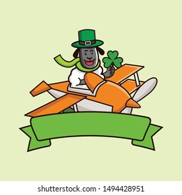 fun sheep with hat, happy saint patricks day