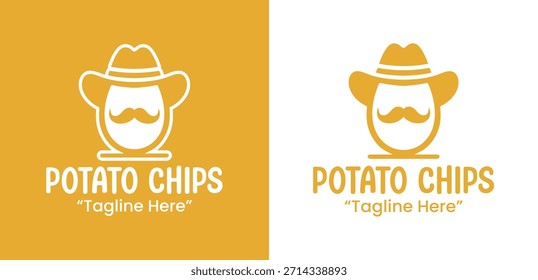 A fun sheriff-style potato chips logo suitable for playful snack branding and packaging design.