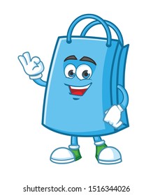 fun shopping bag cartoon character a mascot design