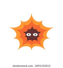 A fun and simple cartoon character illustration designed as a multi-layered explosion or starburst. 