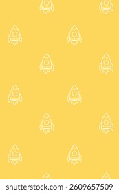 Fun and simple pattern for children's clothing and textiles with a small rocket