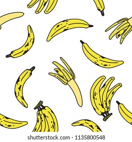 fun simple seamless design with banana shape element