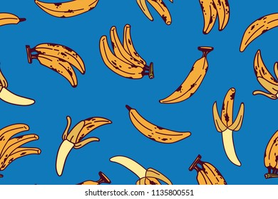 fun simple seamless design with banana shape element