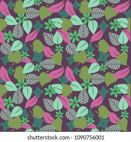 fun simple seamless pattern design with leaf shape element