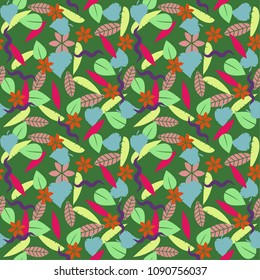 fun simple seamless pattern design with leaf shape element
