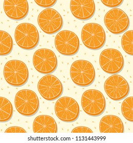 fun simple seamless pattern design with orange slice shape element