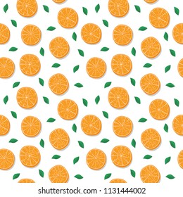 fun simple seamless pattern design with orange slice shape element
