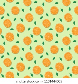 fun simple seamless pattern design with orange slice shape element