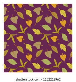 fun simple seamless pattern design with leaf shape element