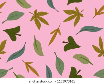 fun simple seamless pattern design with leaf shape element