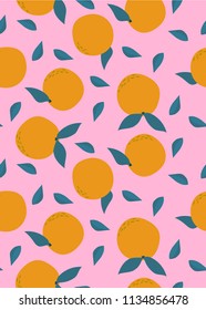 fun simple seamless pattern design with orange shape element