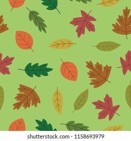 fun simple seamless pattern design with colorful leaf shape element